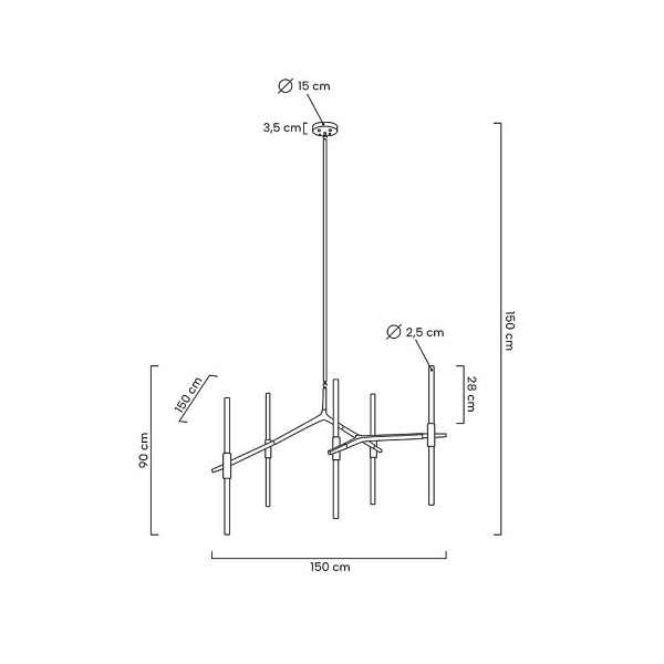Lampa wisząca CANDELABR 10 złota - Moosee